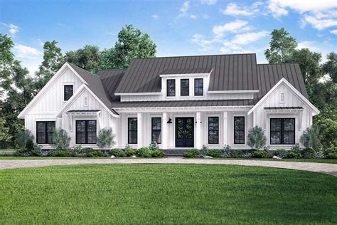 Open-Concept Farmhouse with Bonus Over Garage - 51770HZ | Architectural ...