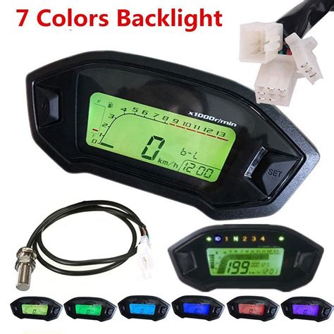 Motorcycle Lcd Digitale Snelheidsmeter Toerenteller Universal Atv Voor