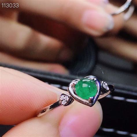 Anillo De Plata De Primera Ley Y Esmeralda Verde Para Mujer Sortija