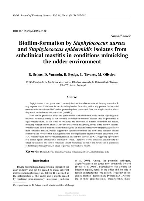 (PDF) Biofilm-formation by Staphylococcus aureus and Staphylococcus ...