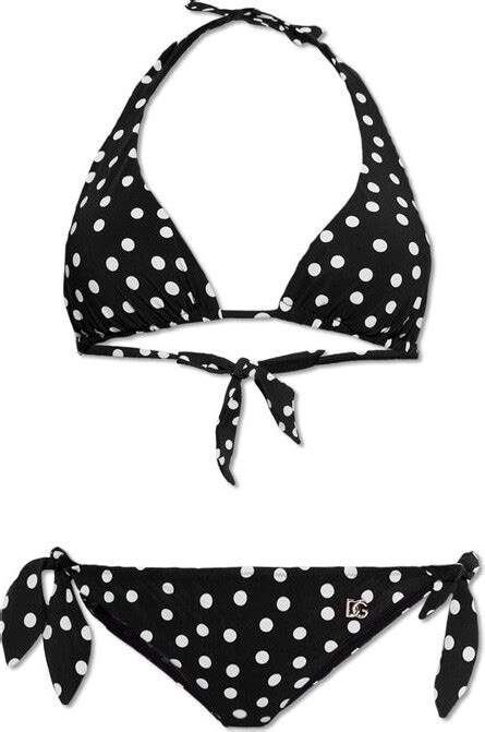 Dolce And Gabbana Polka Dot Printed Triangle Bikini Set Shopstyle Two