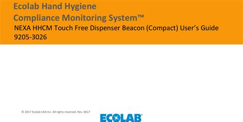 Ecolab 92053026 Hand Hygiene Compliance Monitoring System Nexa