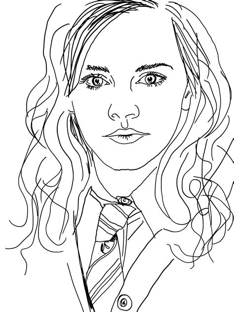 Hermione Coloring Pages Harry Potter Sketch Coloring Page 5130 | The ...