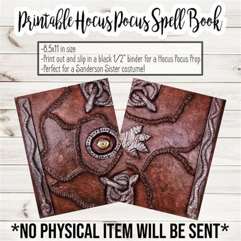 Hocus Pocus Spell Book Cover Printable