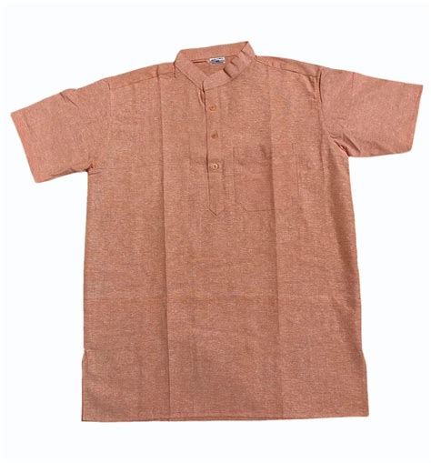 Peach Color Men Half Sleeve Plain Khadi Kurta At Rs 115 Piece In Meerut