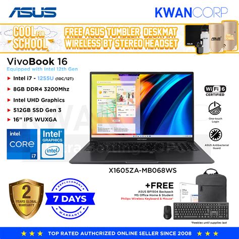 Asus Vivobook 16 X1605ZA-MB068WS Intel i7 1255U 8GB RAM Intel UHD Grap