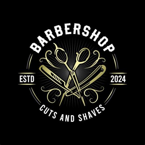 Premium Vector Gold Elegant Barbershop Logo Design Template