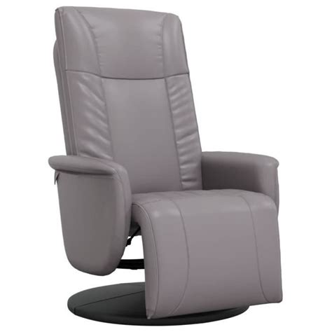 Atyhao Fauteuil Inclinable Avec Repose Pieds Gris Similicuir AB356507