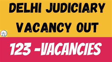 Delhi Judicial Vacancy Out New Notification Post 123 DJS