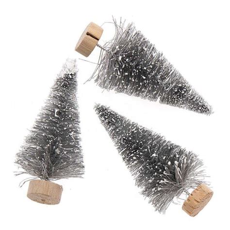 Lot De 3 Sapins De Noël En Bois Gris 7cm Sapins Maisons Du Monde