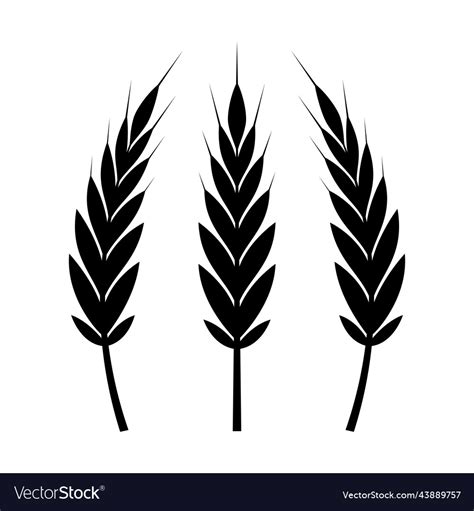 Silhouette Rice Plant Symbol Royalty Free Vector Image