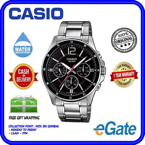 Casio MTP 1374D 1AV Men S Analog Black Dial Stainless Steel Original