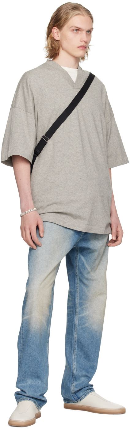 Fear Of God Essentials Gray V Neck T Shirt Fear Of God Essentials