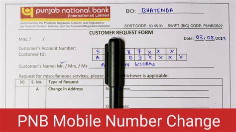 Pnb Mobile Number Change Form Pnb Mobile Number Change Form Fill Up