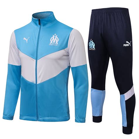 Olympique Marseille Tracksuit Light Blue White Navy