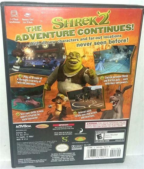 Nintendo Gamecube Shrek 2 Video Game 2004 Activision Treasurescove