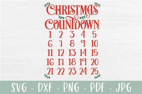 Christmas Countdown Calendar Svg Cut File