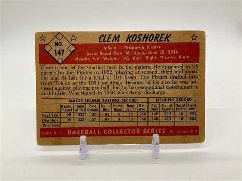 Clem Koshorek Bowman Pittsburgh Pirates Pr Used Ebay