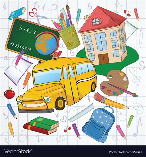 School Icons Royalty Free Vector Image VectorStock