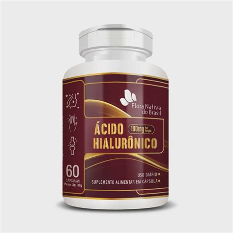 Suplemento Ácido Hialurônico 60 Caps 100mg por porção Flora Nativa do