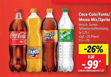 Coca Cola Fanta Sprite Oder Mezzo Mix Angebot Bei Lidl Prospekte De