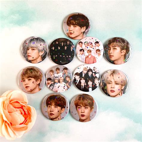 Bts Merch Kpop Pins Bts Pins Bangtan Boys Kpop Pinback Etsy