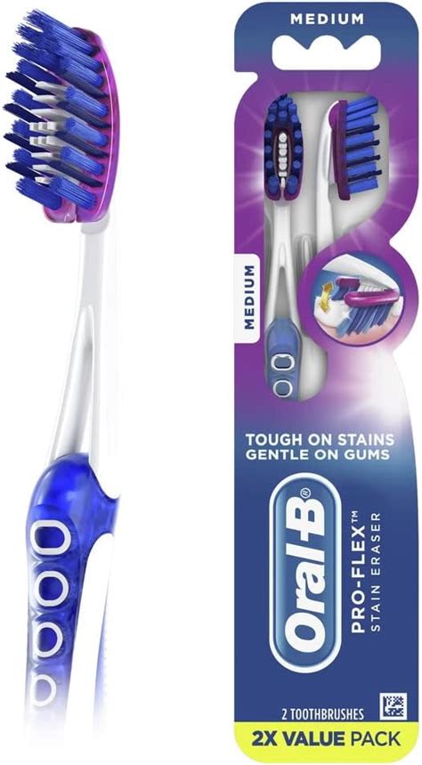 Oral B 3D White Luxe Pro Flex 38 Medium Manual Toothbrush Twin Pack