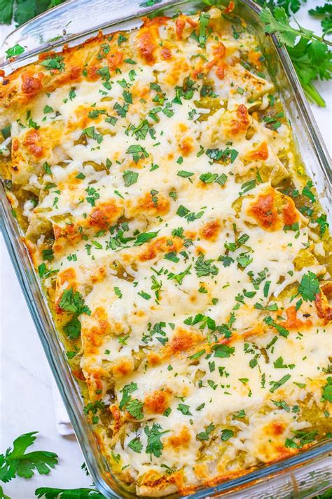 6 Ingredient Salsa Verde Chicken Enchiladas Averie Cooks