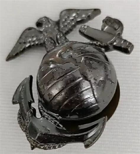 Us Wwii Usmc Marine Corps Enlisted Eagle Globe Anchor Screw On Hat Badge Ebay