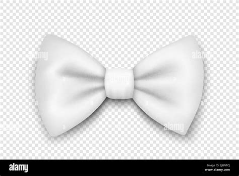 Vector 3d Realistic White Textured Bow Tie Icon Closeup Isolated Silk