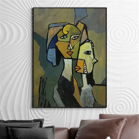 Abstract Faces Painting Picasso Style Paintings On Canvas Cubism Wall