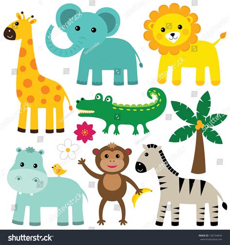 Vector Animals Set Stock Vector (Royalty Free) 126734654 | Shutterstock