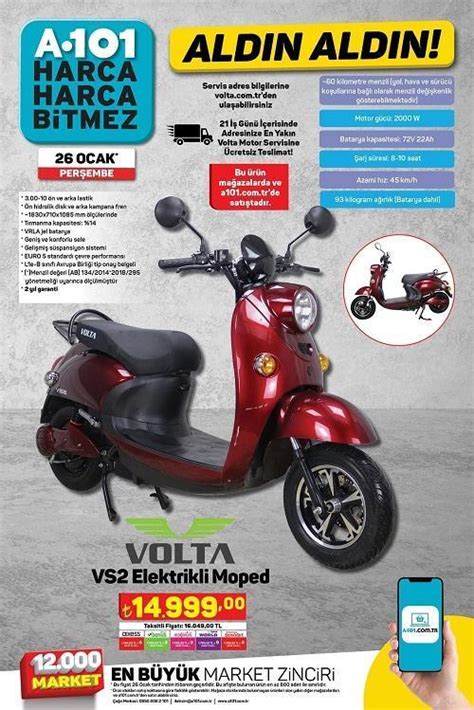 A101 aktüel ürünler kataloğu 26 Ocak 2023 A101 Elektrikli moped