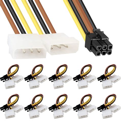 Buy Xiatiaosann Dual 4 Pin Molex IDE to 6 Pin PCI Express PCI-E Video ...