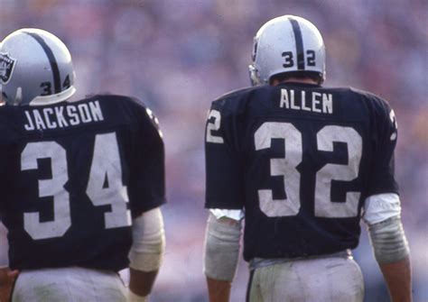 Bo Jackson And Marcus Allen Of The Los Angeles Raiders Circa 1987 At