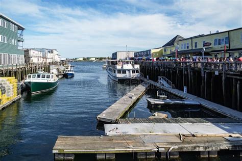 View Of Lobster Boats In The Portland Harbor Casco Bay Maine United