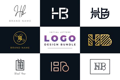 Set Of Collection Initial Letters Hb Logo Design 2979724 Vector Art At