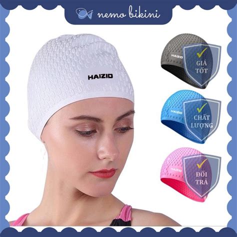 Mũ bơi chống thấm nước silicon cao cấp có gai co giãn 4 chiều Nemo Bikini MB4 Shopee Việt Nam