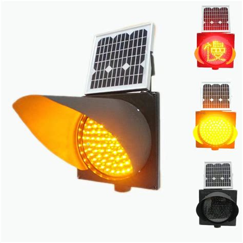 Factory Selling Solar Power Amber Warning Light Traffic Yellow Flashing