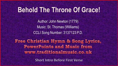 Behold The Throne Of Grace Newton Hymn Lyrics Music YouTube