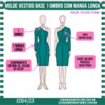 Molde Base Vestido Um Ombro Manga Longa Camaleoa Atelier