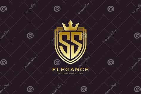 Initial Ss Elegant Luxury Monogram Logo Or Badge Template With Scrolls