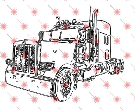 2012 Peterbilt 389 Svg Dxf Eps Png Vector Files For Engraving Etsy