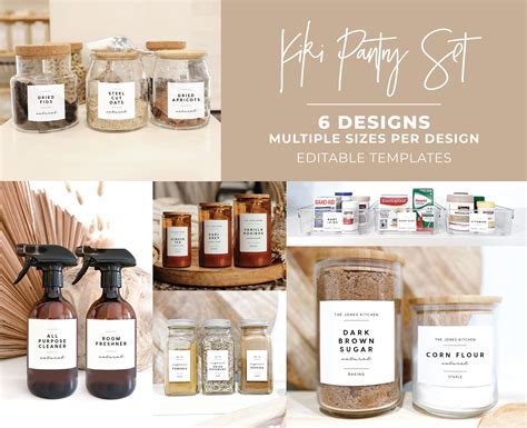 Pantry Label Template Bundle Minimalist Pantry Printable Editable