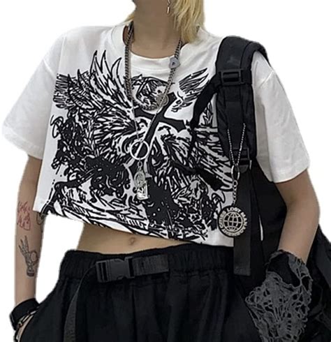 Danceemangoos Grunge Shirt Goth Crop Top Gothic Shirt Alternative