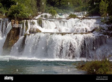 Scenic Waterfall In Krka National Oark In Croatia Stock Photo Alamy
