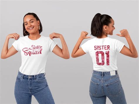 2 Side Sister Squad Shirts Custom Shirt Custom Sister Shirt Etsy