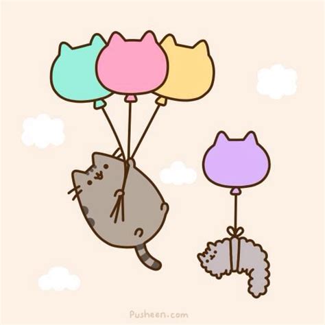 Pusheen Cat With Balloons Chat Pusheen Pusheen Love Pusheen Stuff Crazy Cat Lady Crazy Cats