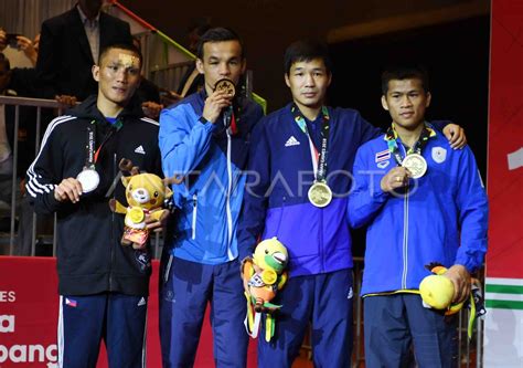 PERAIH MEDALI TINJU TERBANG 52KG PUTRA ASIAN GAMES 2018 ANTARA Foto