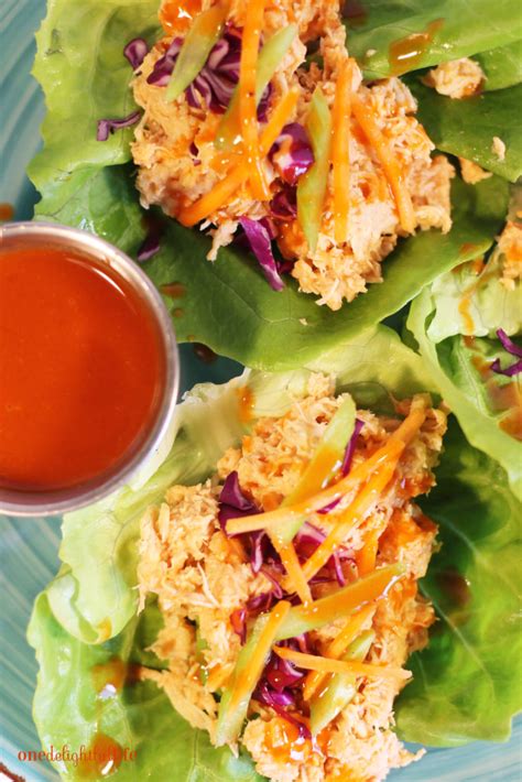 Crockpot Buffalo Chicken Lettuce Wraps One Delightful Life